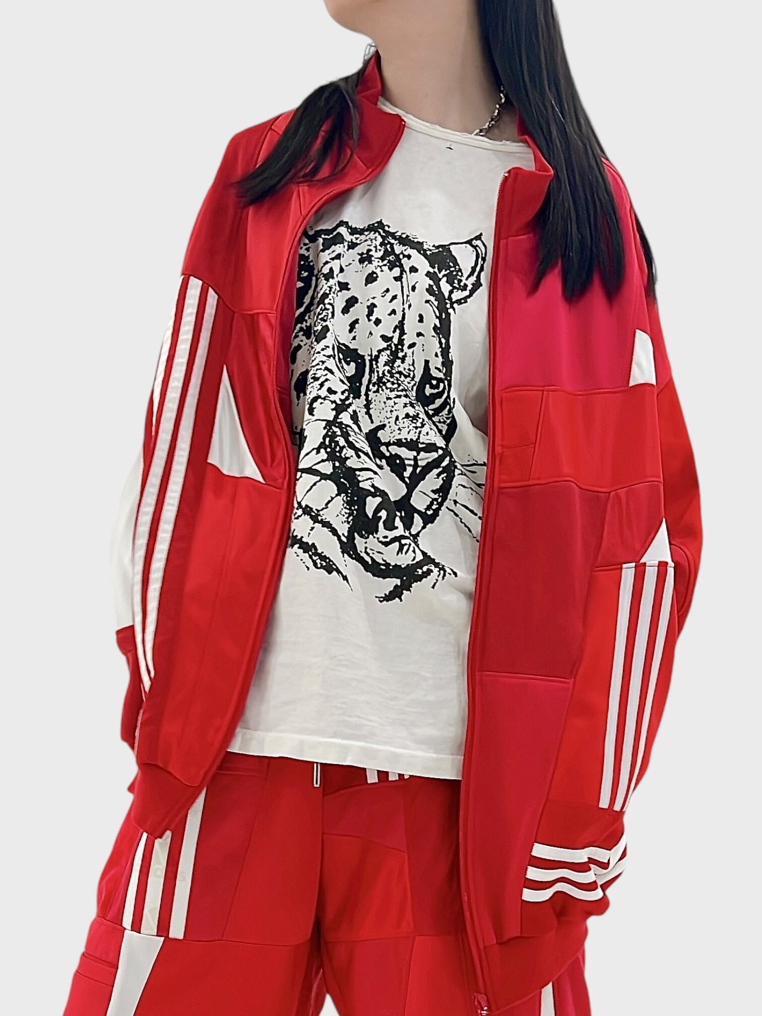 KOH ISHIGURO Upcycled Crazy Patchwork Track Jaket -RED- Woman