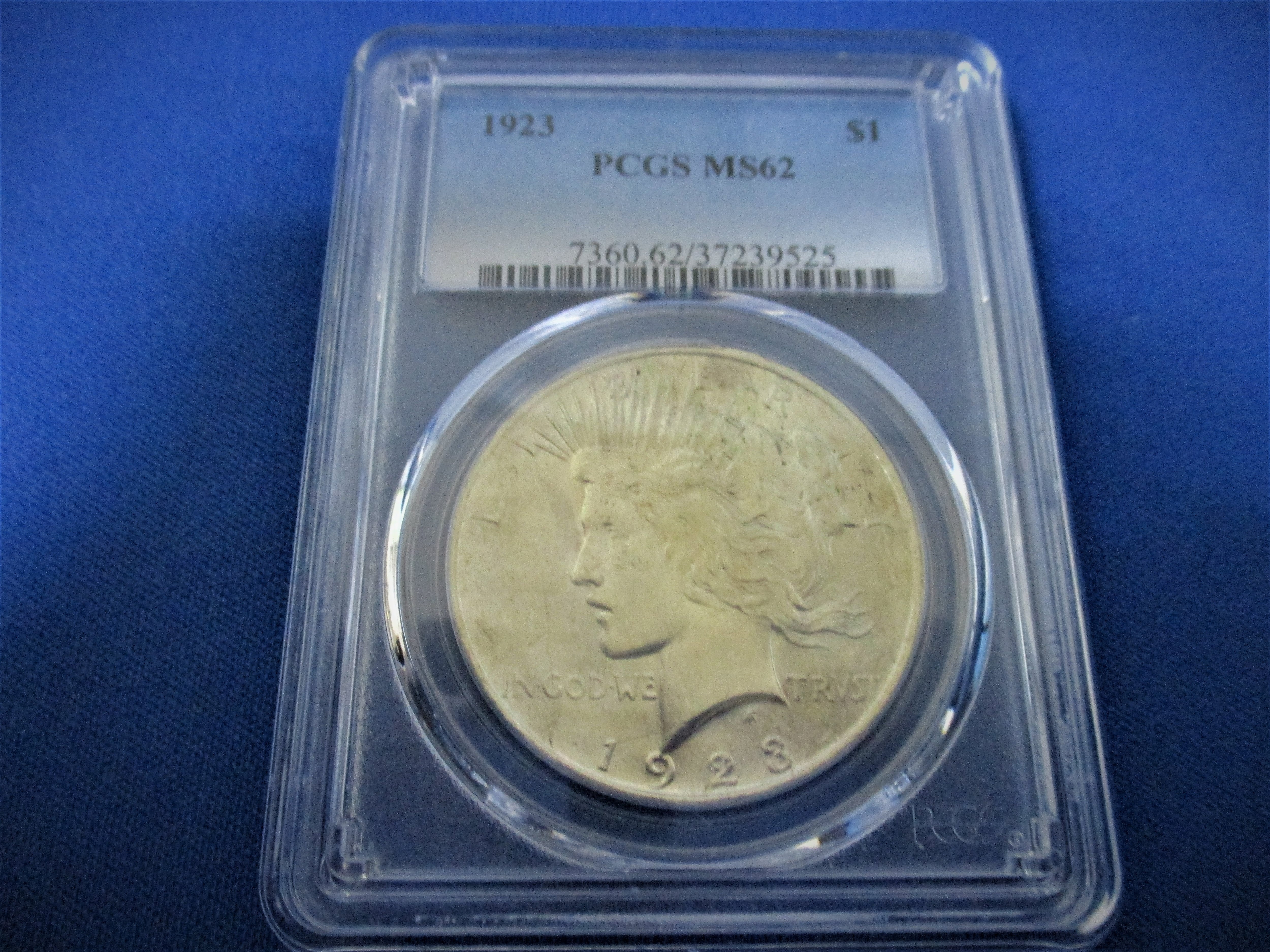 アメリカ 1923年 ピースダラー１ドル銀貨 自由の女神【PCGS MS62