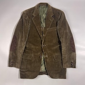 70s 上下 VAN JAC ヴァンヂャケット エルボーパッチ コーデュロイ テーラードジャケット パンツ セットアップ スーツ 170-90-78 /オリーブ ブラウン系 メンズ アイビー トラッド ビンテージ