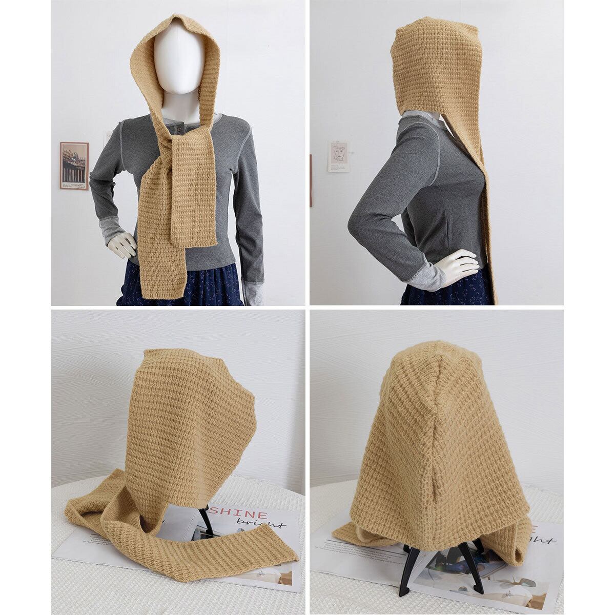 フード付き ニット マフラー バラクラバ レディース 秋冬 韓国 防寒 防風 保温 おしゃれ 大人 かわいい きれいめ ショール 小顔 暖かい 大人可愛い 大人女子