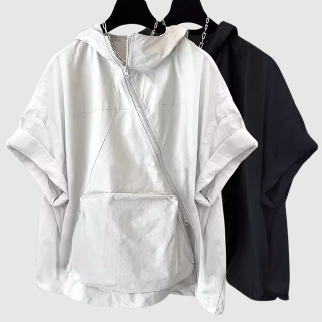 ハーフスリーブジップアップフーディー H2071