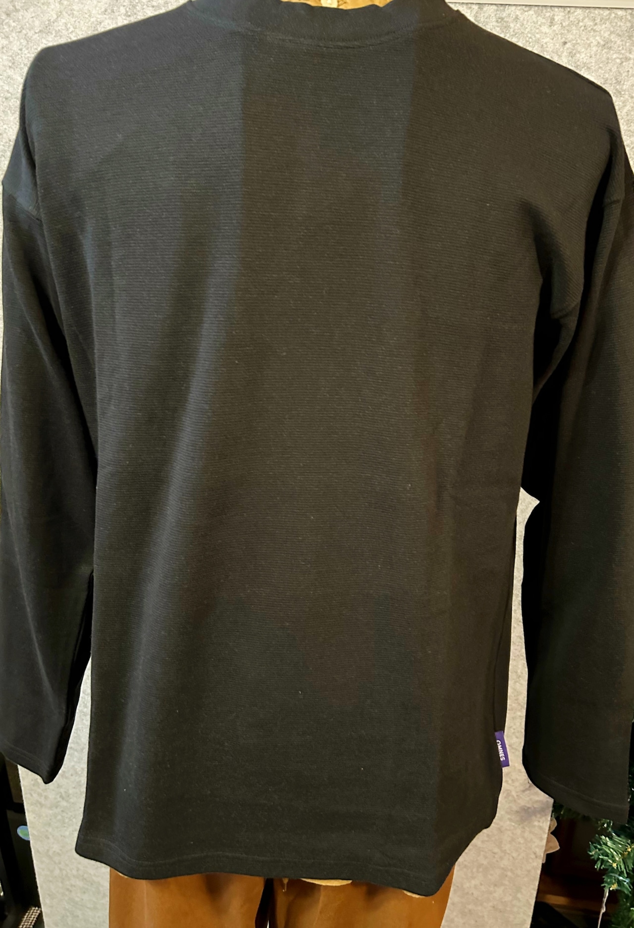 メンズ リップルダブルフェイス  長袖Tシャツ