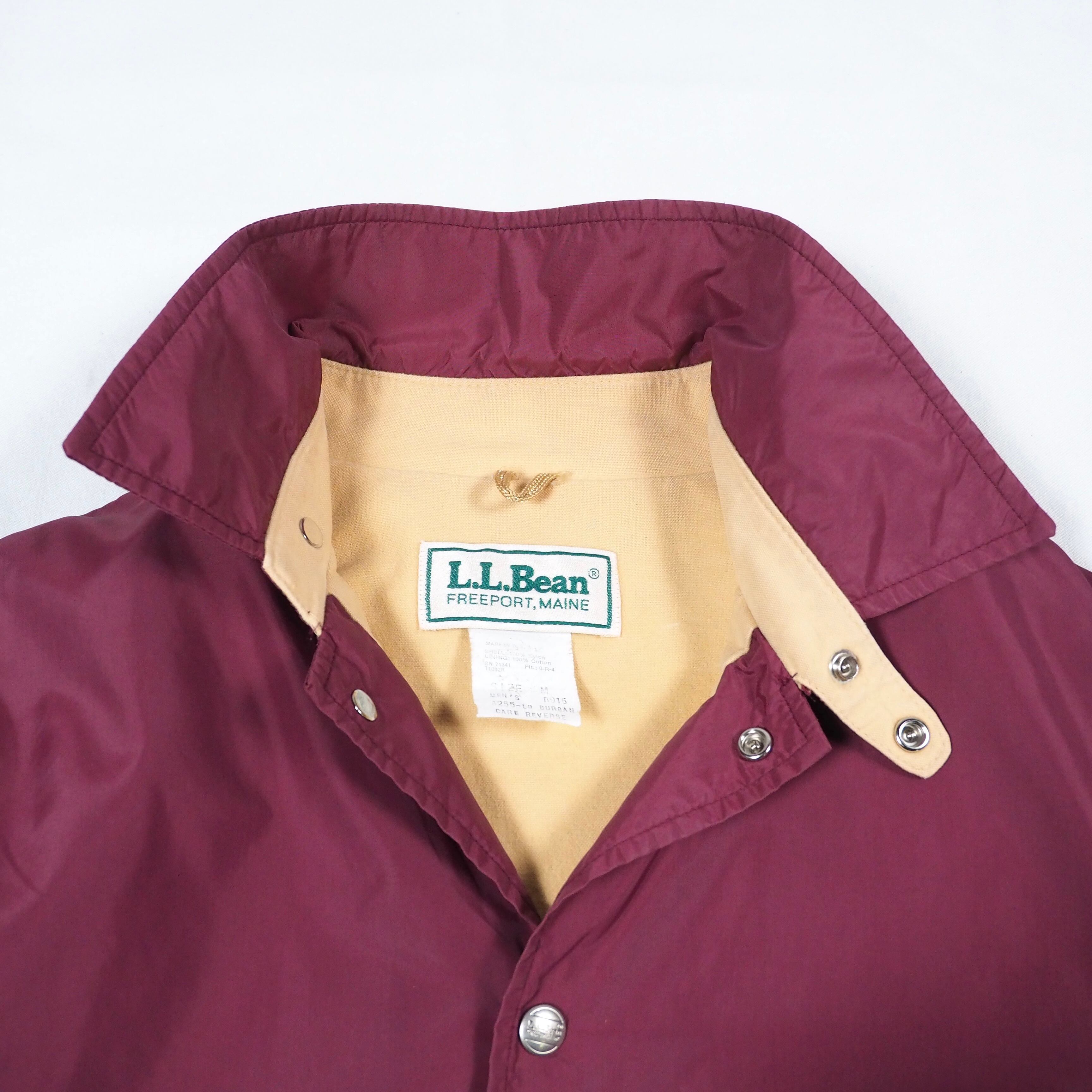 L.L.Bean chinstrap nylon coach jacket M Burgundy USA製 L.L.Bean chinstrap nylon coach jacket M Burgundy USA製