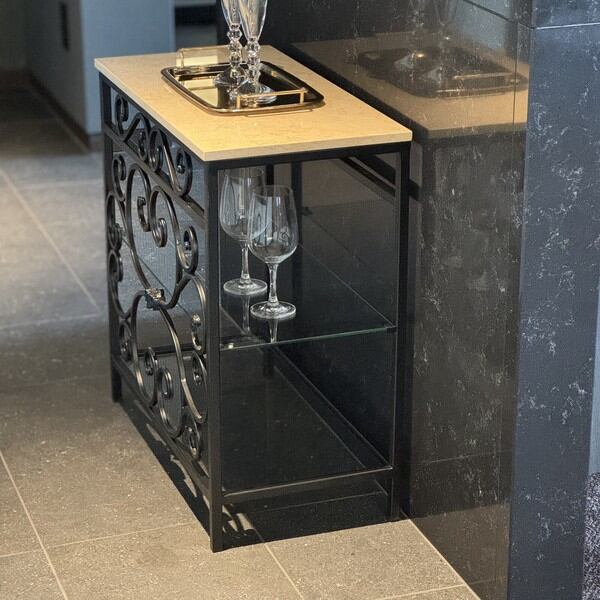 ソファサイドテーブル 天然大理石 ロートアイアン クラシック / 家具