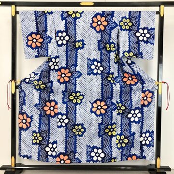 袋帯 縦縞模様 源氏香に花びら模様 墨色 O-3849 | Pay ID 