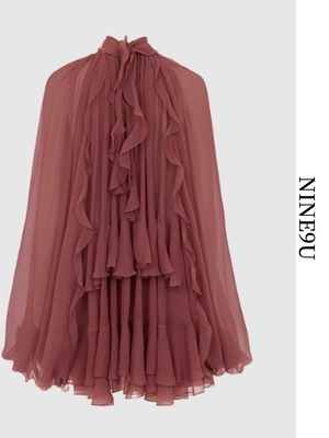ciffon ruffle tiered elegant blouse【NINE9546】