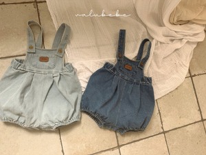 【valu bebe】パンプキンデニムサロペスーツ ライトデニム 70~80cm 24101411