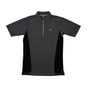 Mizuno Golf ミズノゴルフ ツートン ハーフジップ ドライ 半袖 ポロシャツ サイズ M /グレー×ブラック/スポーツ