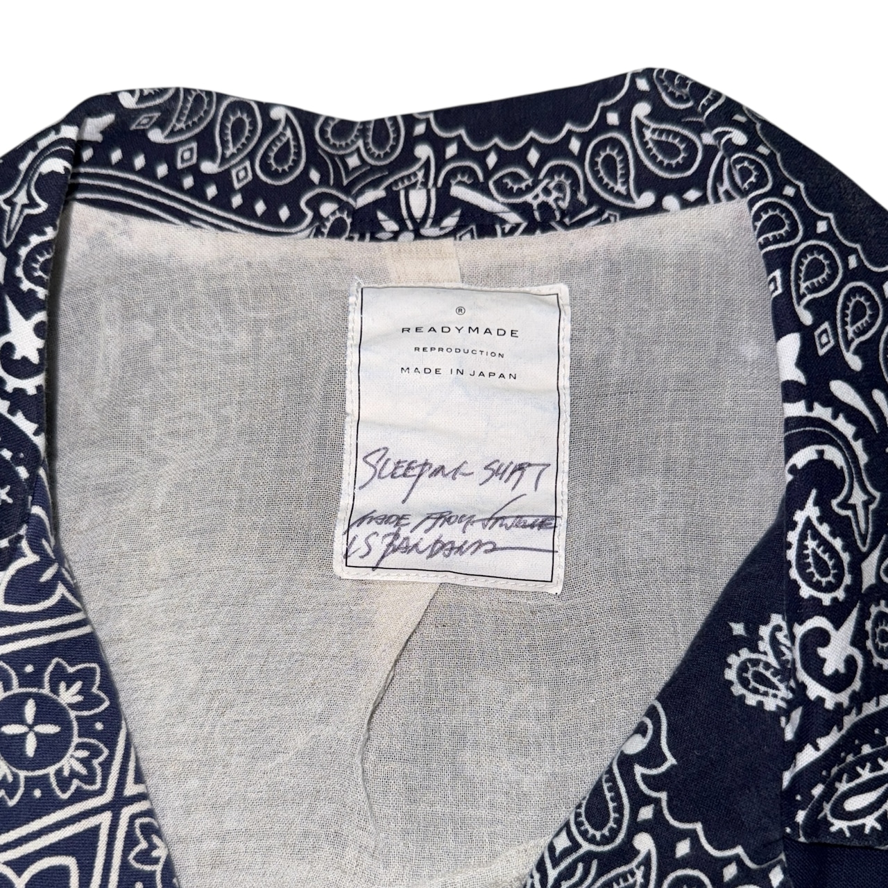 【READYMADE】 レディーメイド BANDANA SLEEPING SHIRT NAVY 1