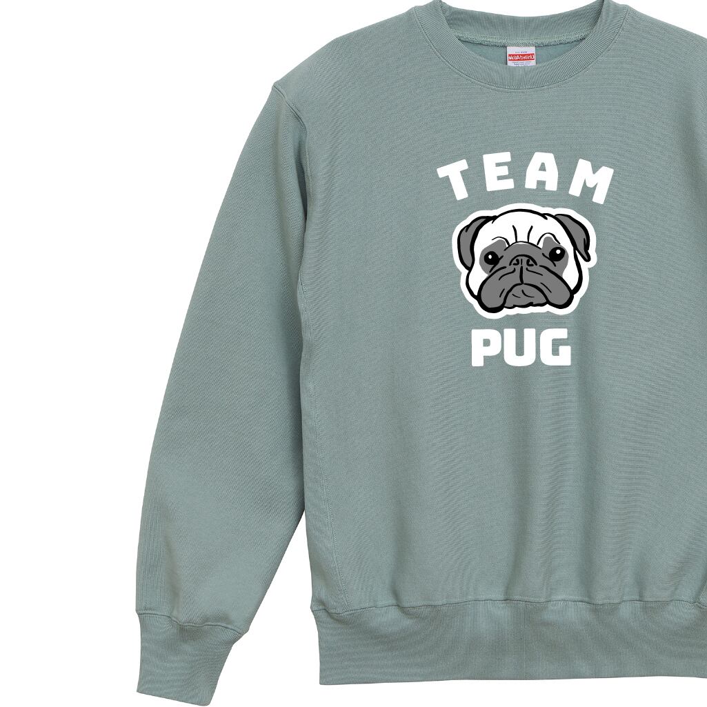 カスタマイズ】TEAMパグ 裏起毛クルーネック スウェット パグ