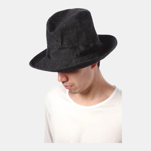 【KAZUYUKI KUMAGAI】WOOL HEMP GABERDINE HAT×KIJIMA TAKAYUKI_X.BLACK