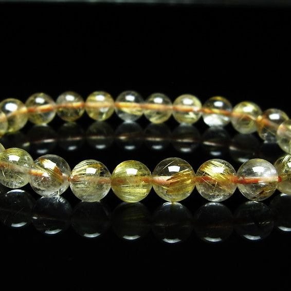 ルチルクォーツ ブレスレット 7mm タイチンルチルクォーツ タイチンルチル 一点物 メール便可 [M便 1/10] 111-49023