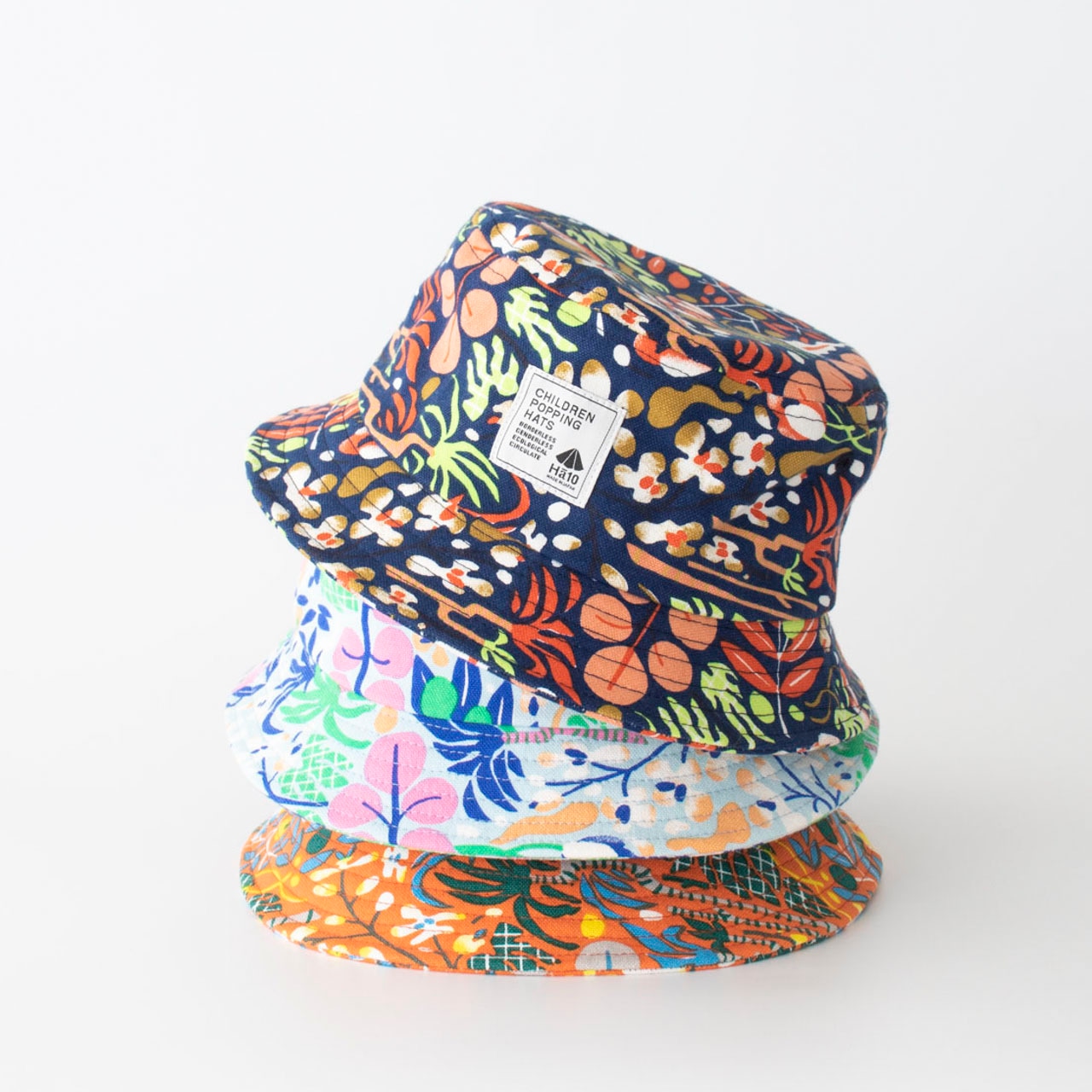 バケットハット【ネイビー】54cm ブランド 子供帽子  ベビー帽子 キッズハット キッズキャップ 紫外線対策 日本製 出産祝い