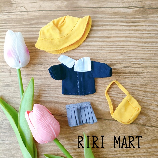 オビツ11 幼稚園服 帽子+トップス+スカート+かばんの4点セット 制服 保育園 | RIRI MART ～smallclothes～