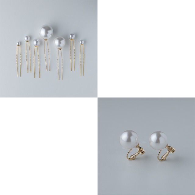 【セット】ビッグパールピン＆イヤリング