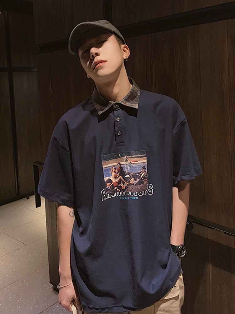 全2色 Tシャツ カットソー プリント カジュアル シンプル