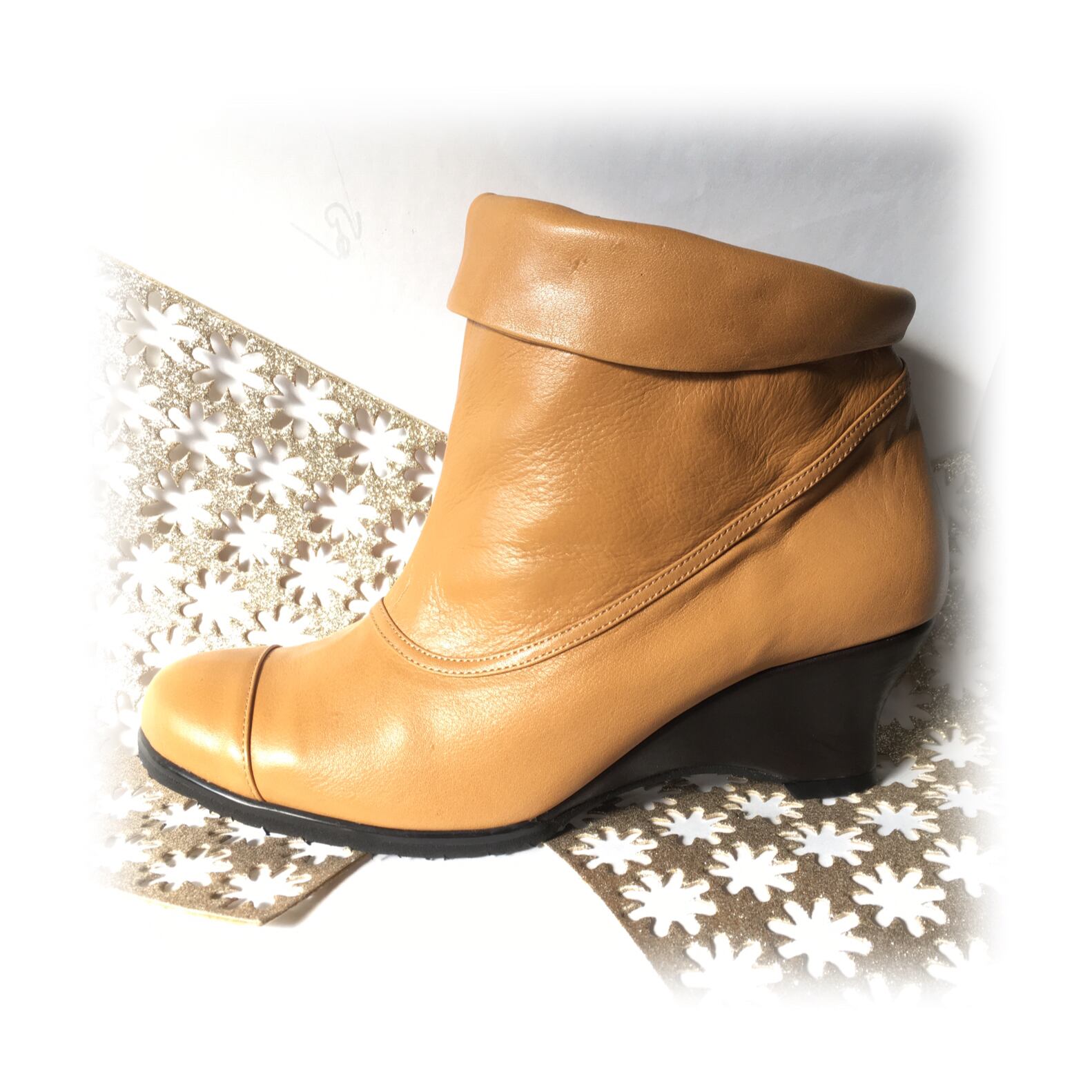 2wayラウンドトゥウェッジヒールブーツ