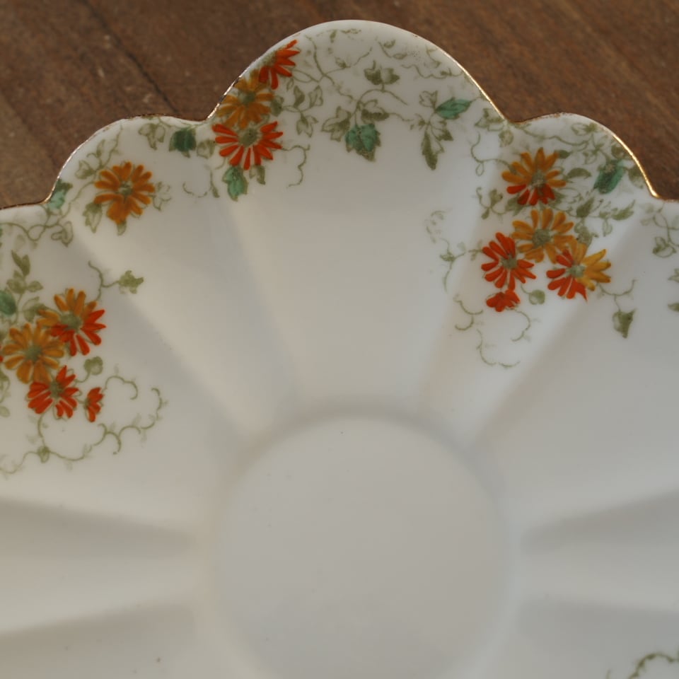 英国Shelley（シェリー） オレンジ・デイジー柄 ソーサー3枚セット F1