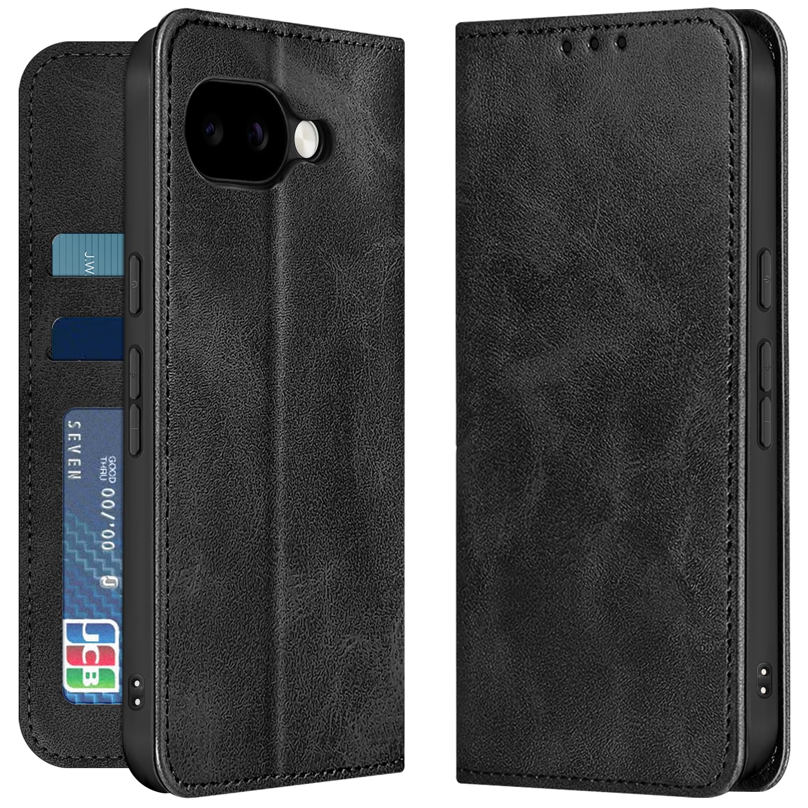 aitikya 適用 Google Pixel10a ケース 手帳型 ピクセル10a 手帳型ケース カバー グーグル ピクセル 10a 耐衝撃ケース カード収納 財布型 カードケース 耐衝撃 スマホケース PUレザー 全面保護 スタンド機能 ストラップホール付き マグネット式 携帯カバー (レトロ ブラック)