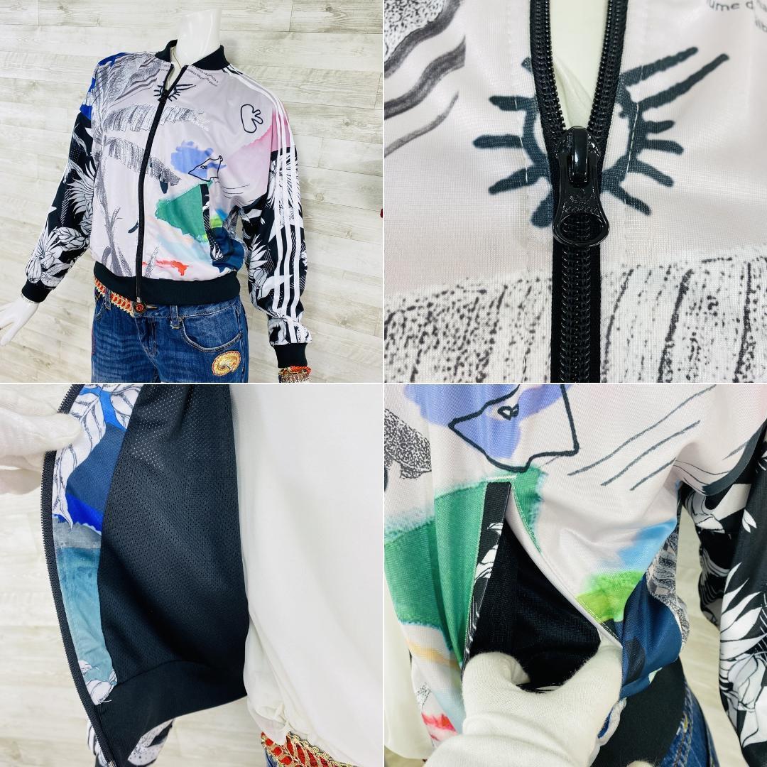 adidas ジャージジャケット ヤシの木×花柄 ブルゾン Sサイズ adidas ジャージジャケット ヤシの木×花柄 ブルゾン Sサイズ