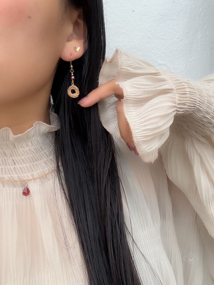 1月2月限定! ガーネットピアスandネックレスセット | AOIFARM