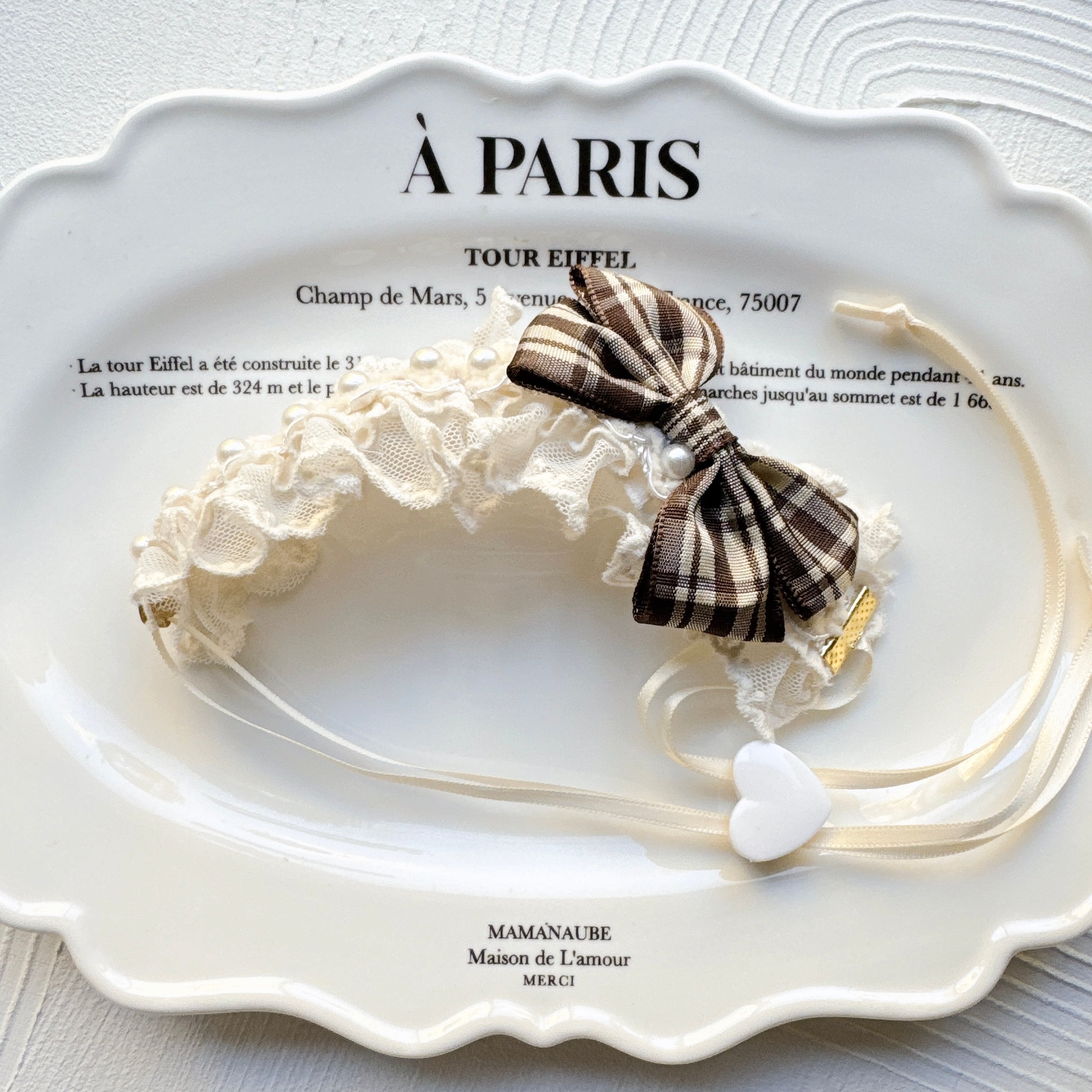 チェックリボンヘッドドレス