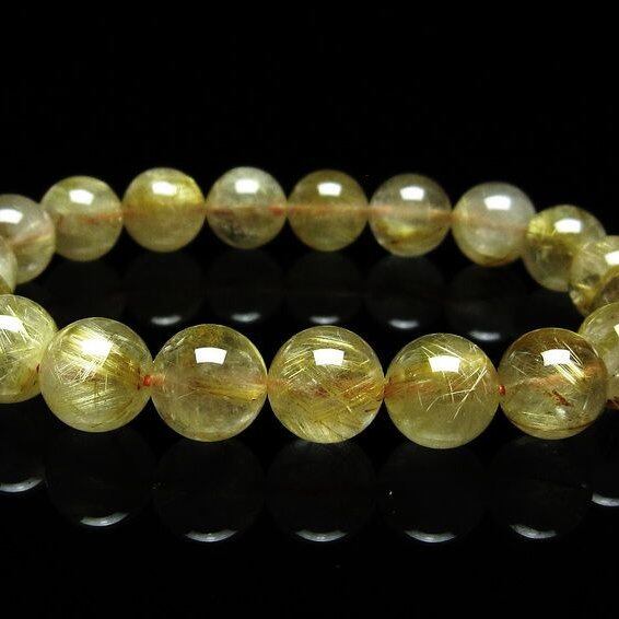 ルチルクォーツ ブレスレット 11mm タイチンルチルクォーツ タイチンルチル 一点物 メール便可 [M便 1/10] 111-49073