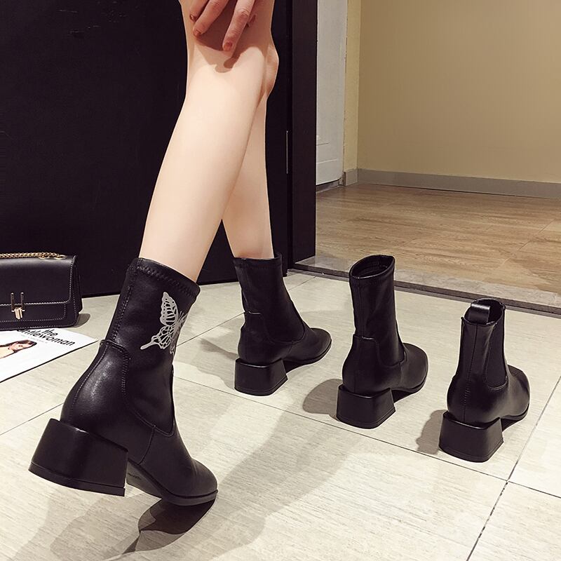 ショートブーツオータムレッドスリーブ 靴 シューズ ストリート 秋物 フェイクシューズ87250365834