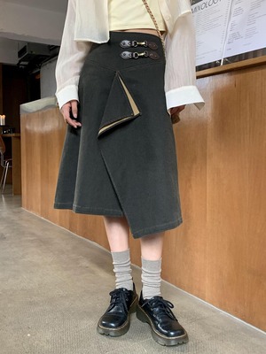 Irregular double buckle skirt（イレギュラーダブルバックルスカート）c-467