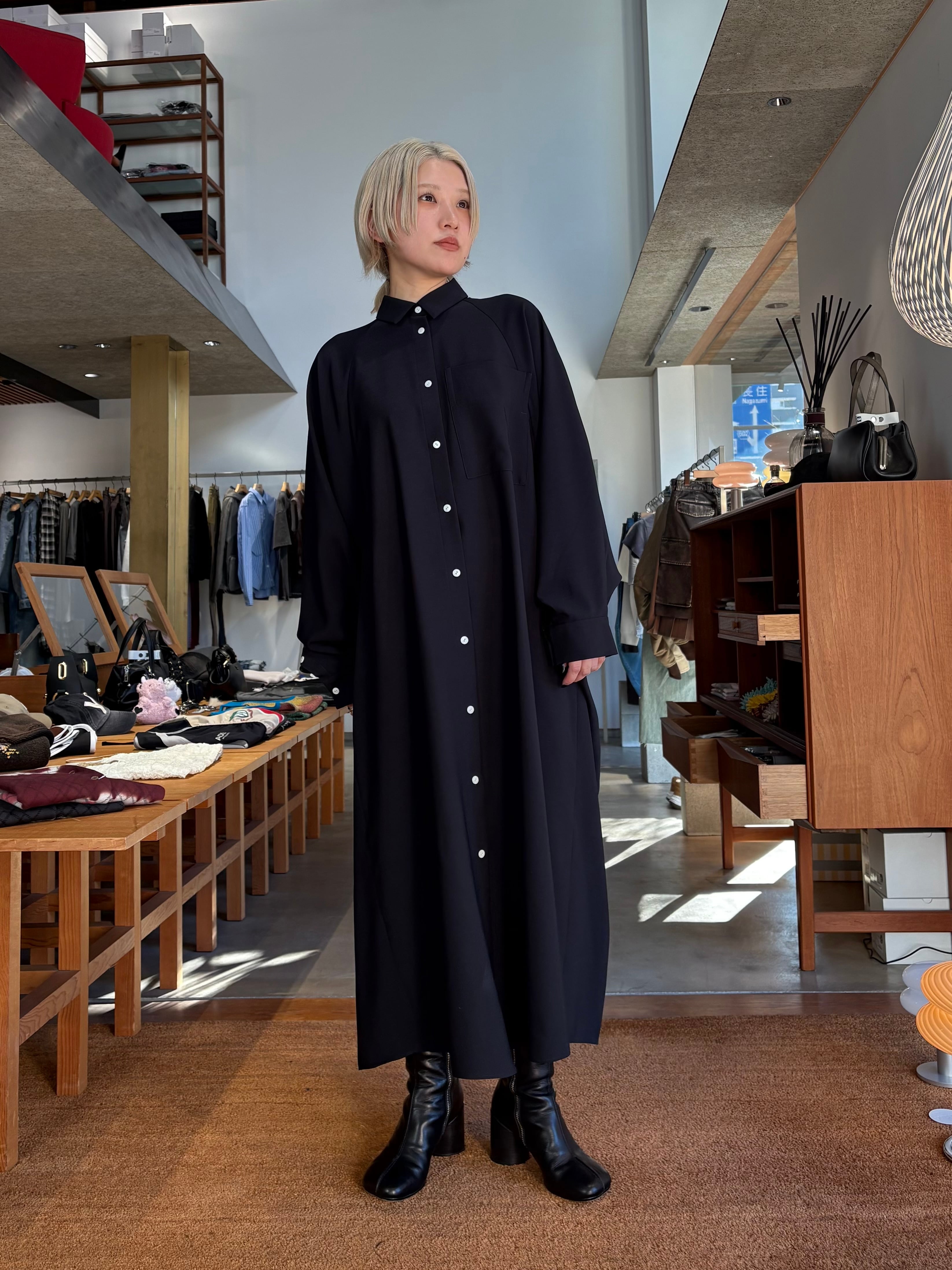 26SS】ENFOLD エンフォルド / CIRCLE TUCK DRESS / シャツワンピース