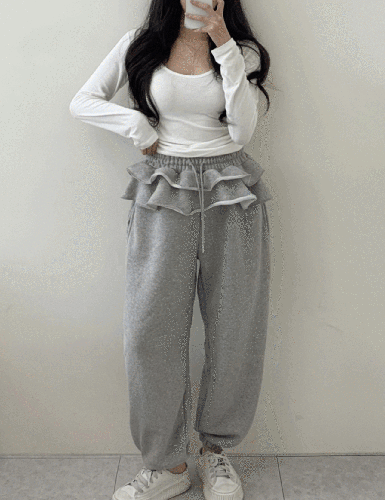 【25ss】Waist-Frill Jogger Pants_3colors