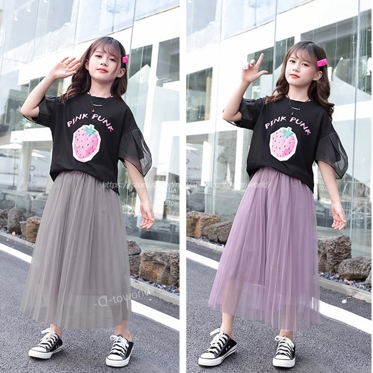 110㎝-160㎝】スカート ロング 韓国版 可愛い 女の子 韓国版 可愛い  