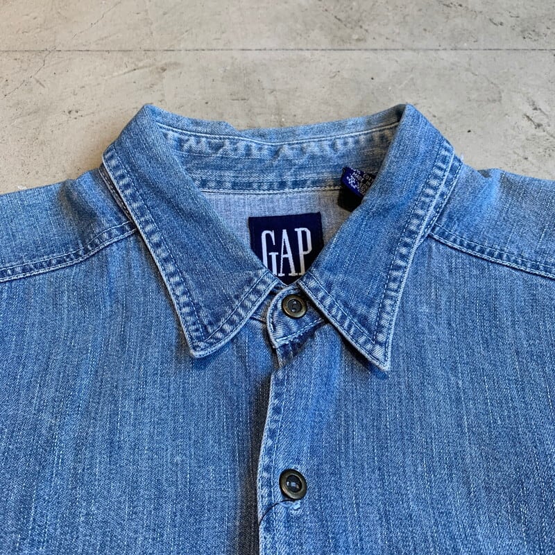 00s y2k OLD GAP ギミック ランダムパッチ デニムシャツ 珍 希少