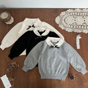 【予約商品】[90-150cm] bicolor knit tops 3col