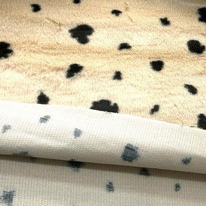 ★AM195◆80cｍ◆ラスト1点！アクリル混アニマルエコファー生地◆アイボリー×ダークブラウン