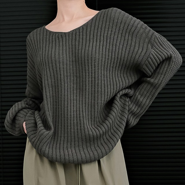 ボートネックオーバーサイズプルオーバー　00084