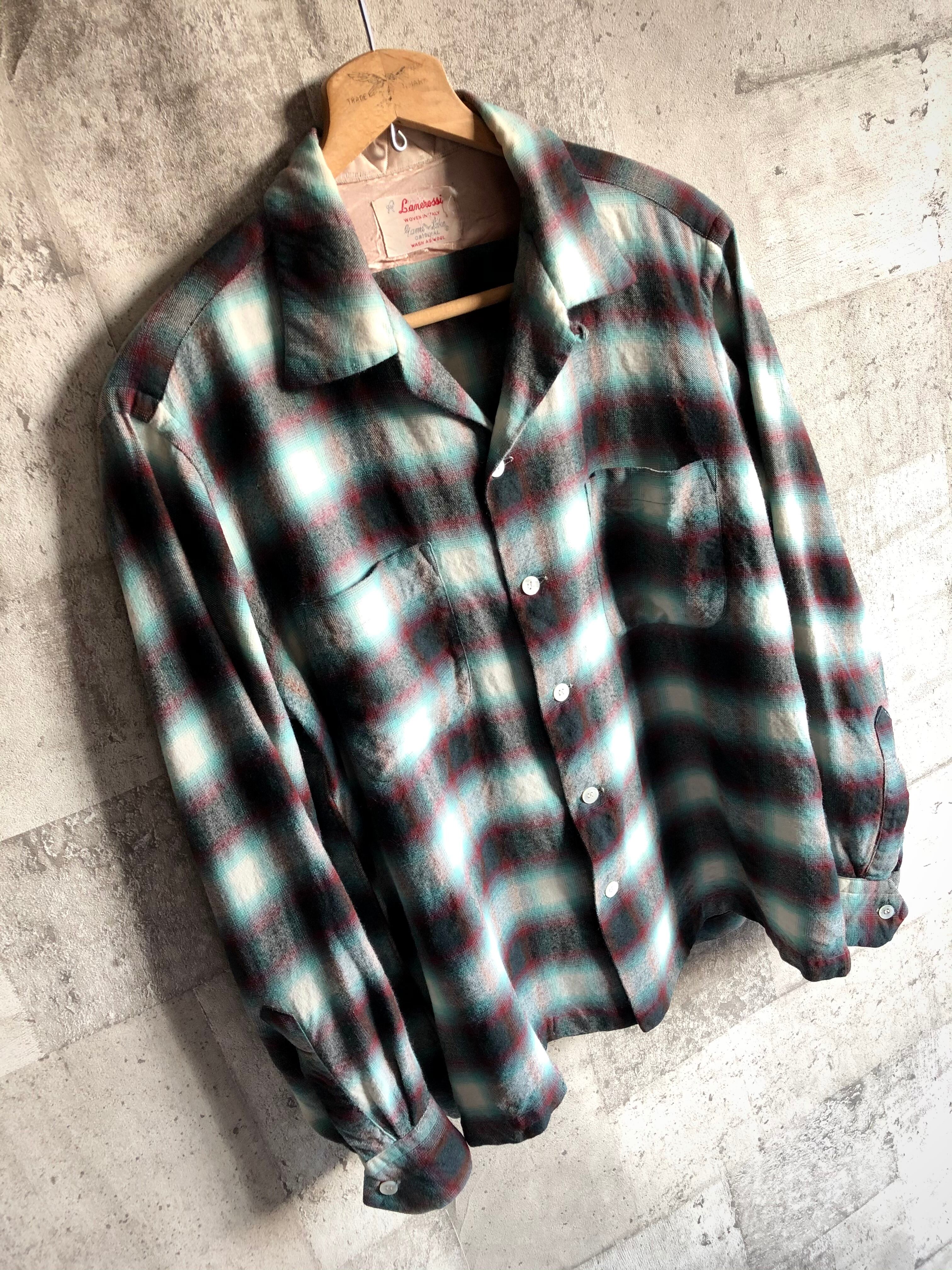 50s VINTAGE GAME AND LAKE OBMRE SHADOW CHECK WOOL BOX SHIRTS 50s VINTAGE GAME AND LAKE OBMRE SHADOW CHECK WOOL BOX SHIRTS