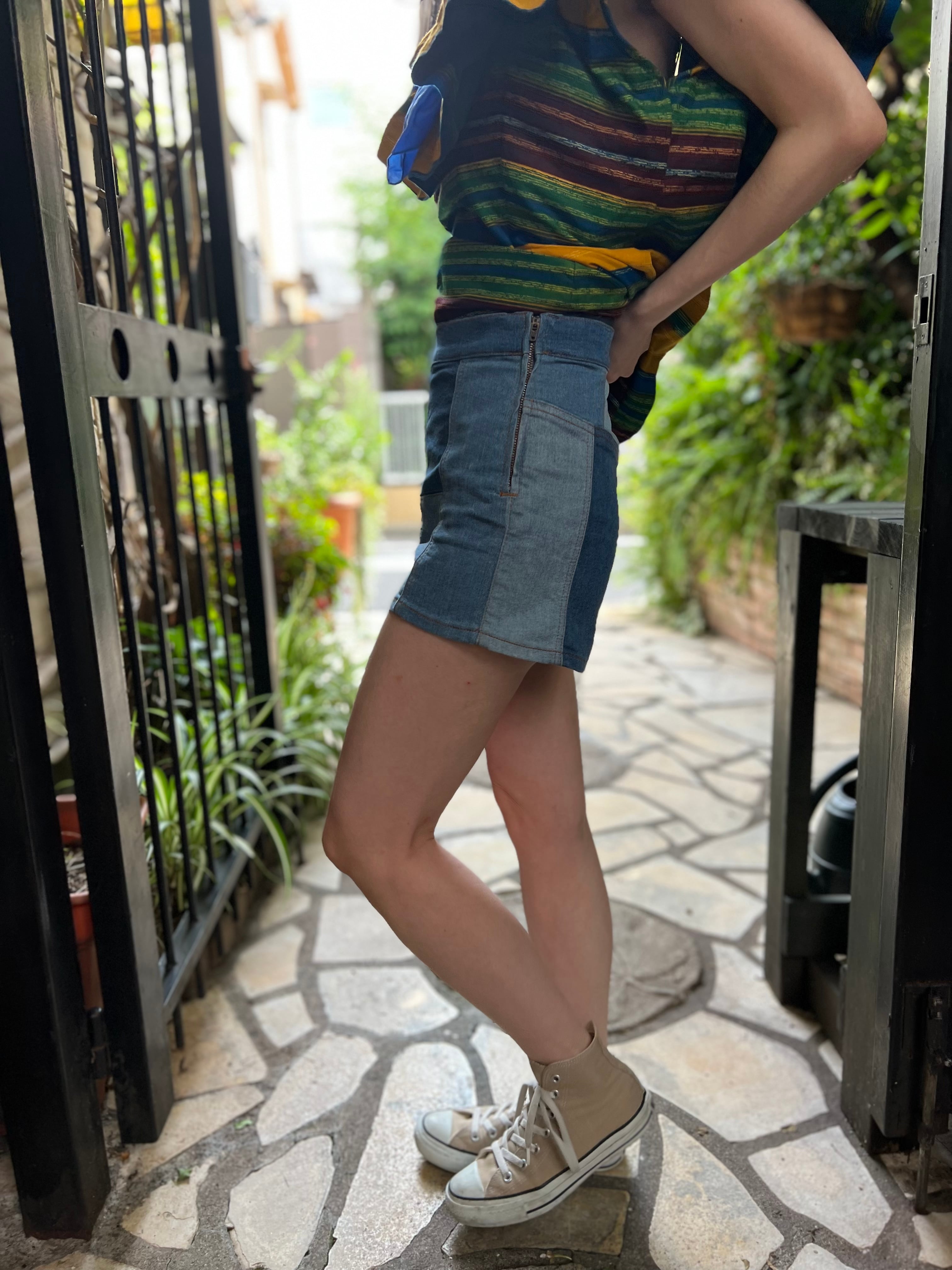 Vintage patchwork denim short pants ( ヴィンテージ パッチワーク