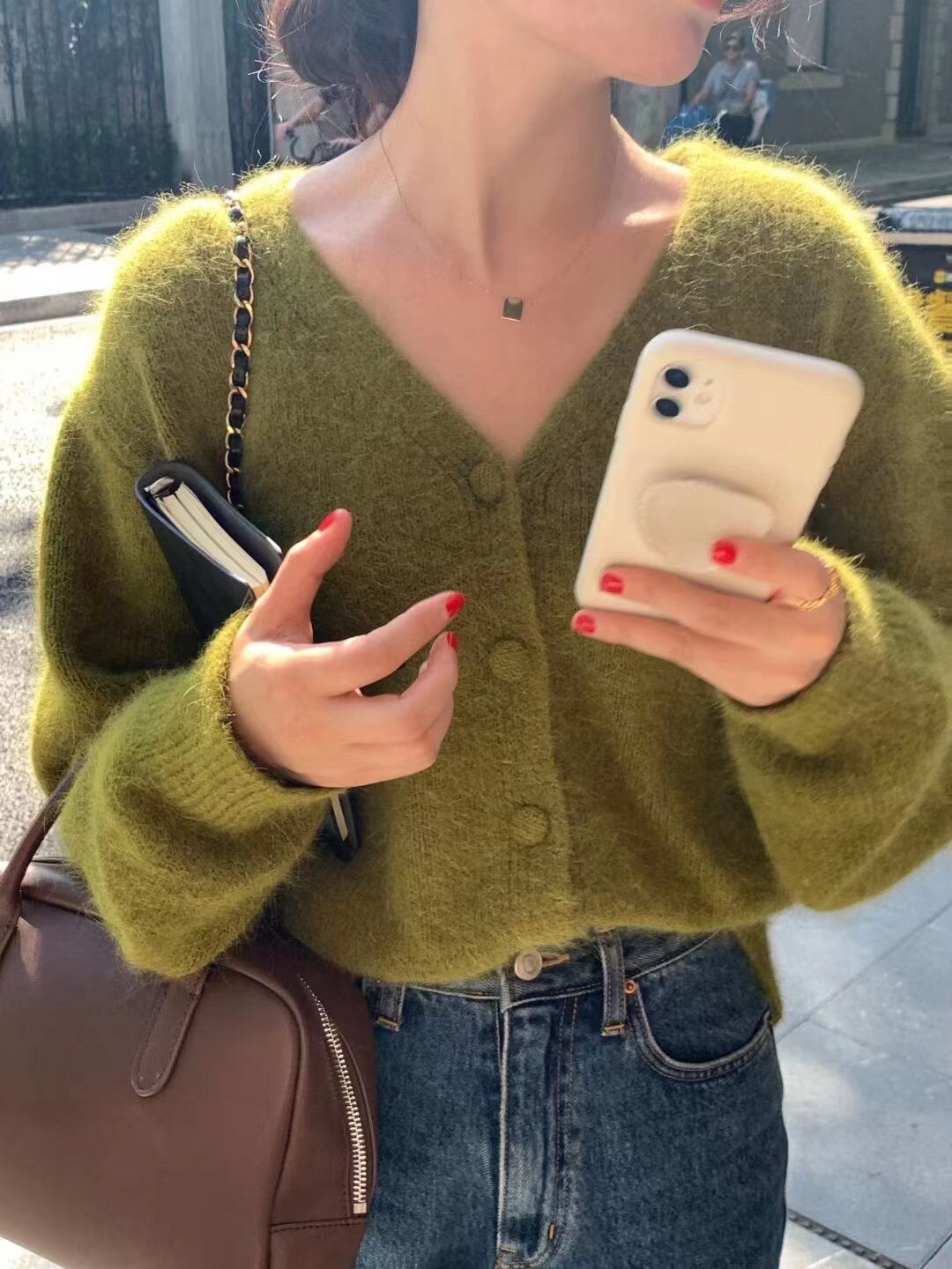 シャギーニットカーデ　AJ2205-508