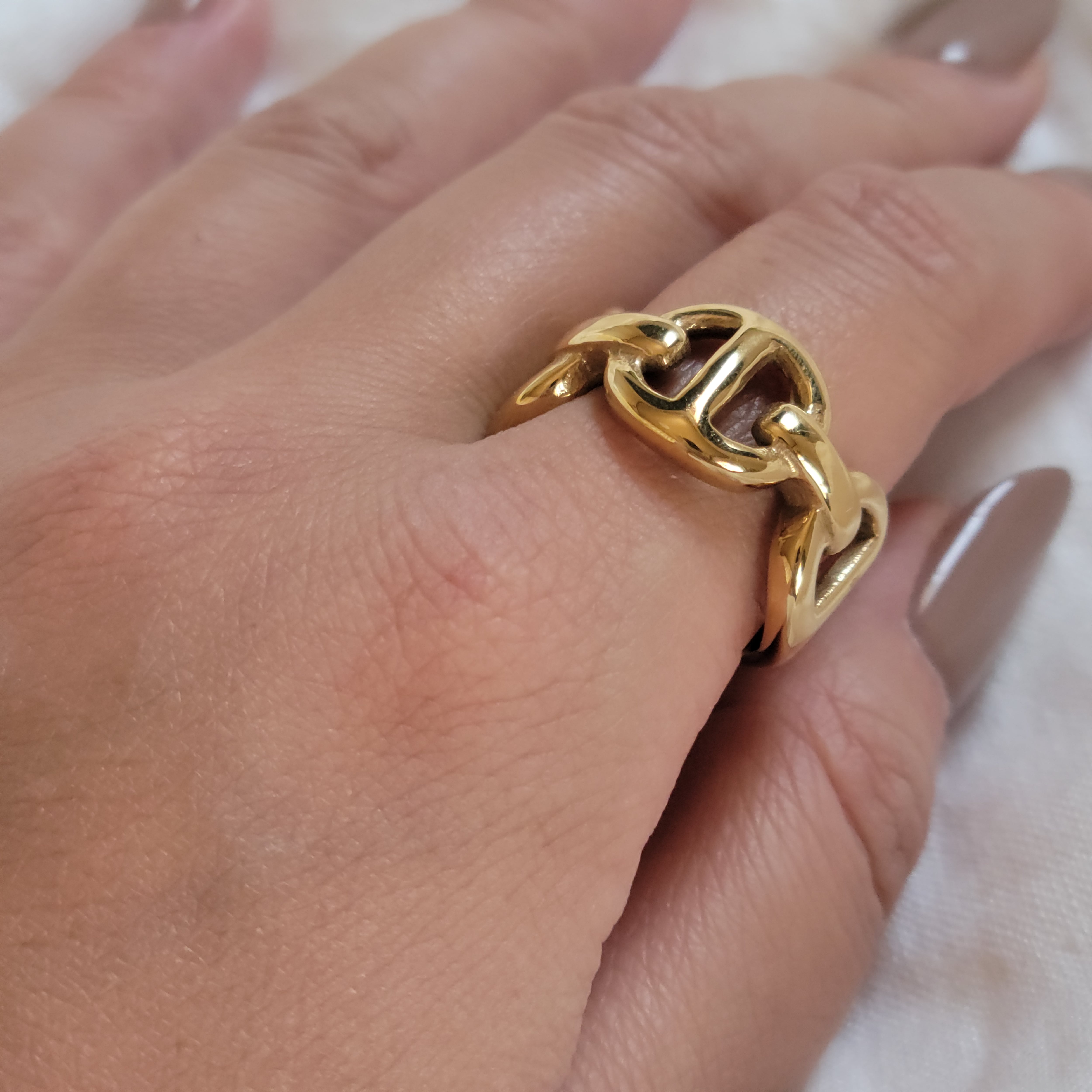 013 Gilded Link Ring｜アンカーチェーン デザイン ゴールド