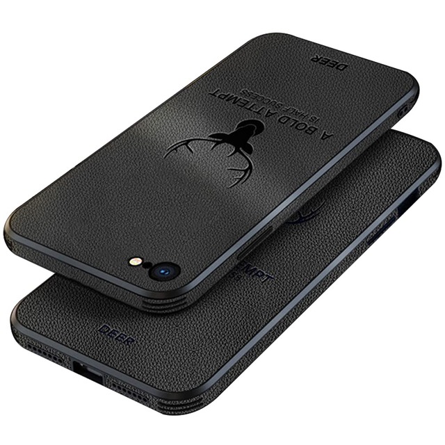 【JOOBOY】 スマホケース 対応 iPhone8 iPhone7 iPhone SE2 [第2世代] iPhone SE3 兼用 ケース [第3世代] 耐衝撃 薄型 レンズ保護 コンパクト PC素材 背面 高級なPUレザー ハードカバー マット加工 指紋防止 カメラ保護 携帯カバーiPhone8 用 カバー (ブラック)