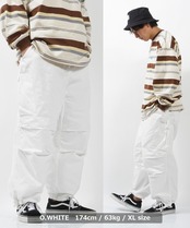 ＼SALE／◆ダック / デニム ワンポイント刺繍 バルーンカーゴパンツ◆ng-03123