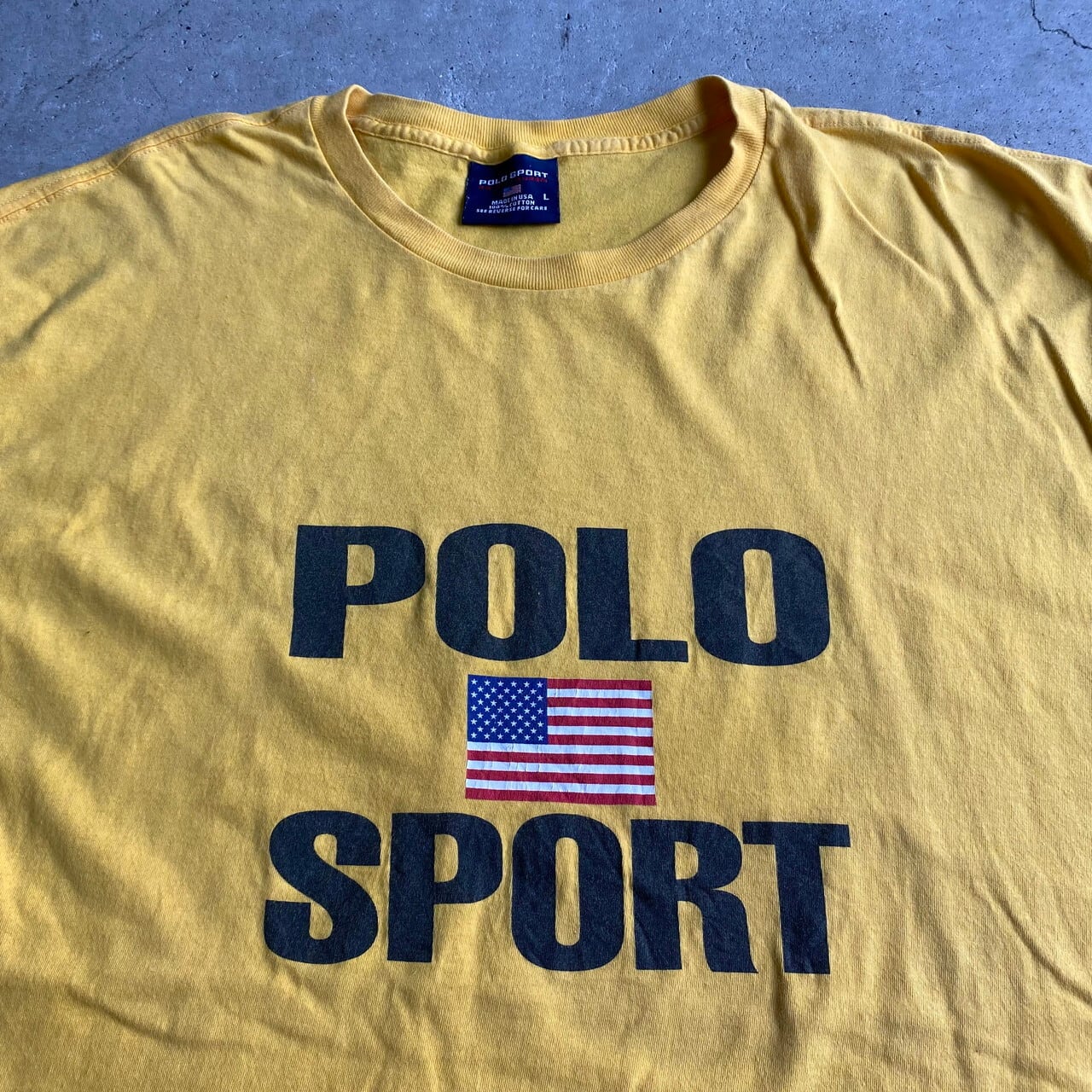 ヴィンテージ　希少品✨POLO SPORT USA製　大きめL ベア刺繍　黒赤