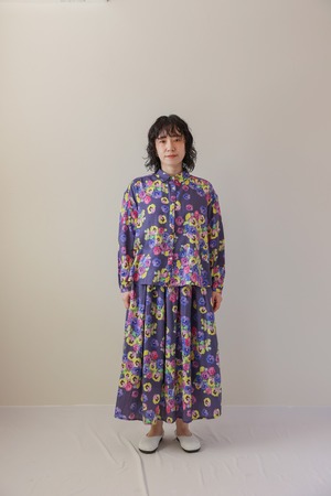 オーガニックコットンブラウス　長袖　パンジー