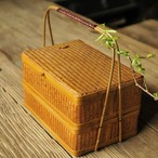 竹かご バスケット 収納カゴ 蓋付き フルーツトレイ 小物入れ