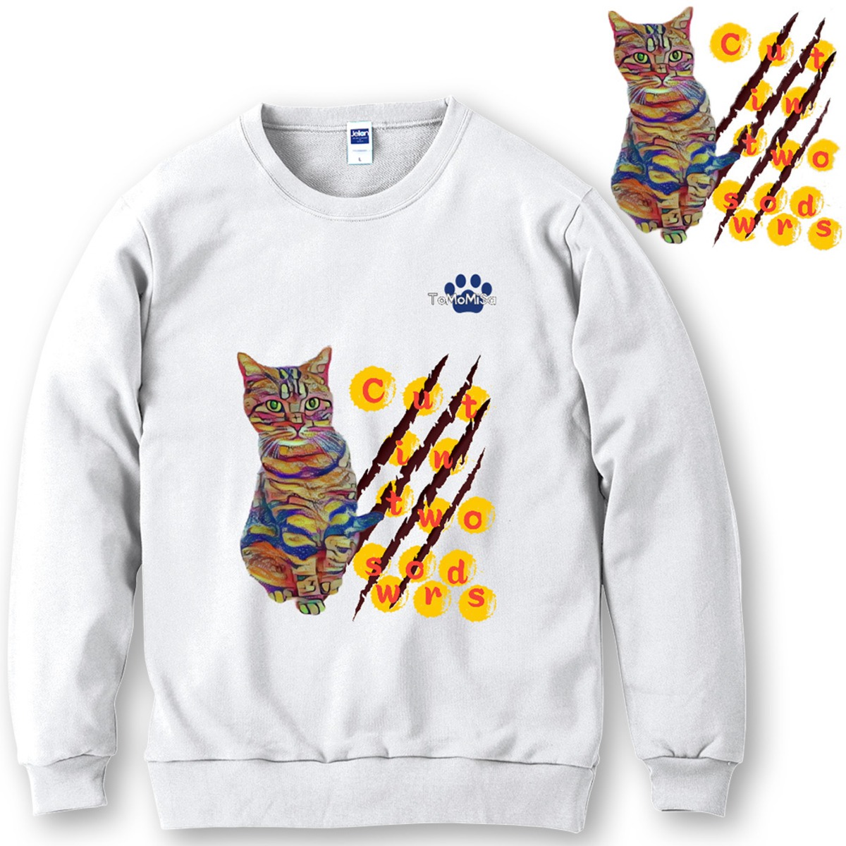Cut in two sowrds - 猫スウェット【S～XXL】 | ToMoMiSa