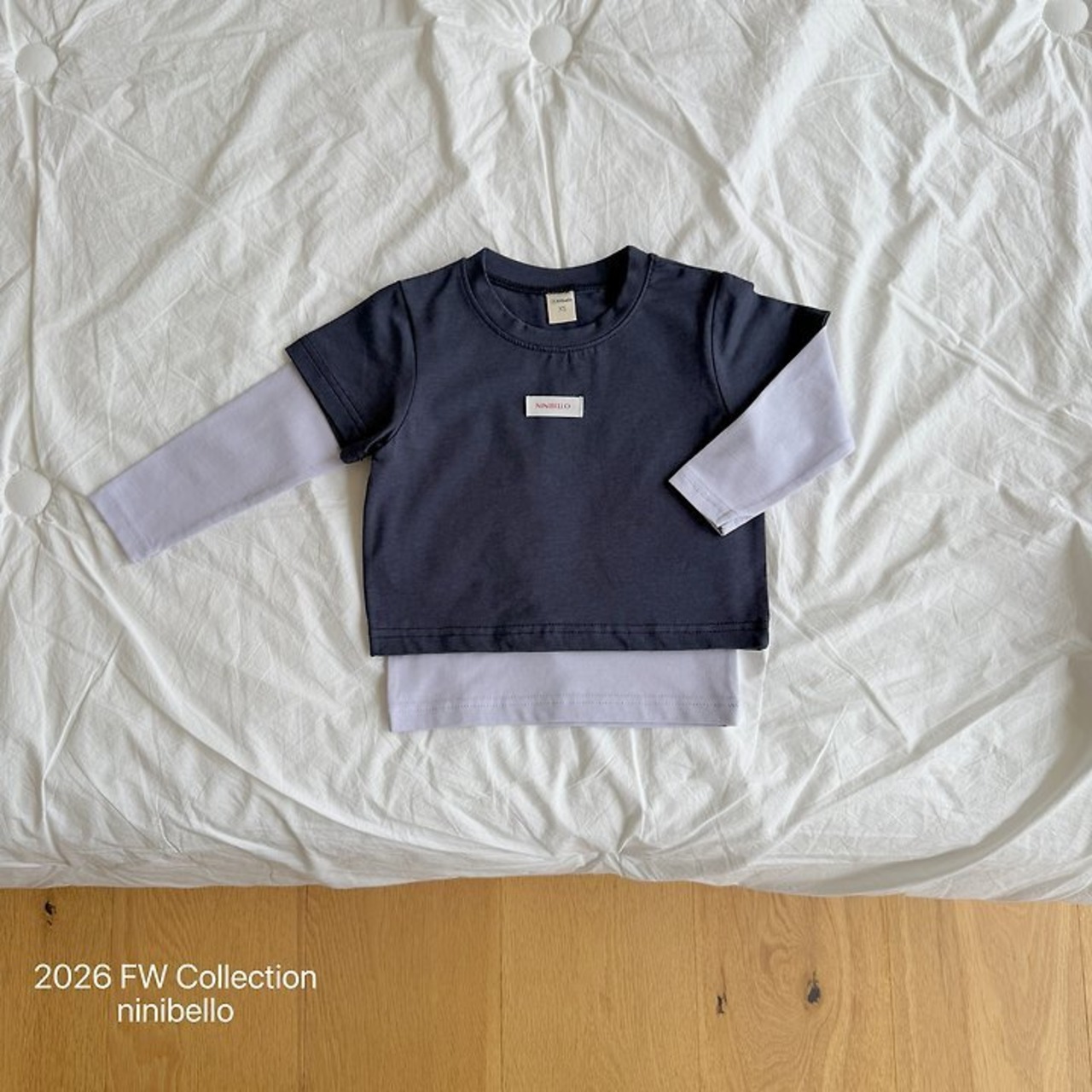 韓国子供服 / ninibello / Layered T-shirt Set / 長袖Ｔシャツ *XS~XXL*