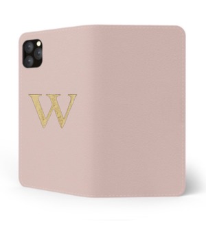 iPhone Premium Smooth Leather Case (Cotton Pink) : Book Cover