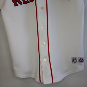 Majestic　RED SOX　Vネック　ゲームTシャツ　L