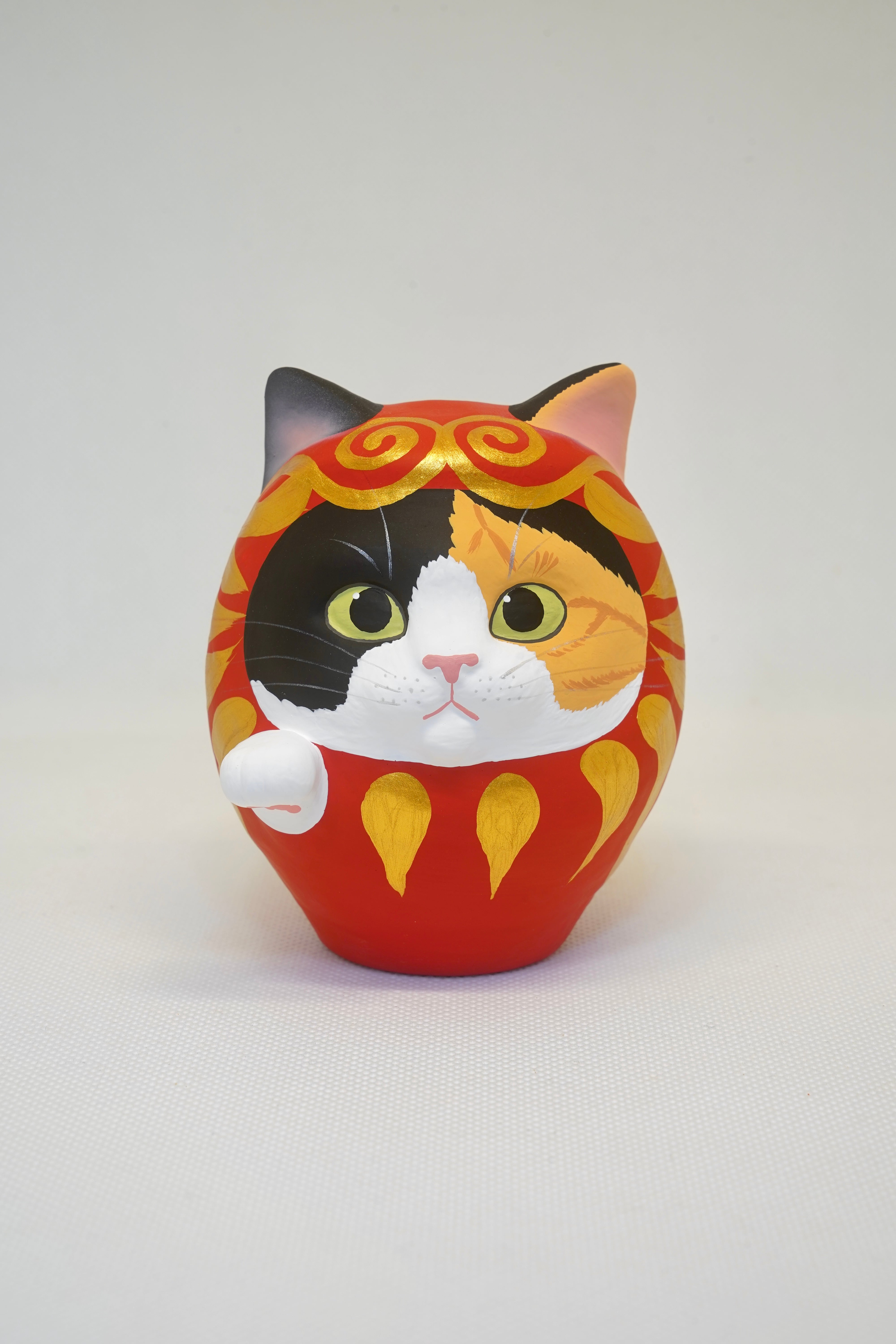 だるま屋　るもん　猫だるま 猫だるま【三毛】右手 | だるま屋 るもん